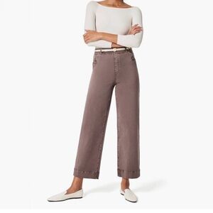 Spanx Stretch Twill Wide Leg Crop Pants size XS brown neutral work office comfy